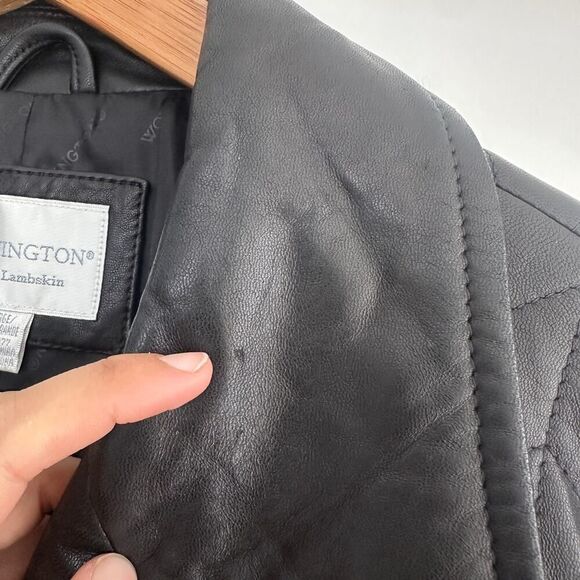 Vintage Leather Jacket Womens XL Genuine Lambskin Quilted Moto Biker Zip Front - Picture 8 of 12